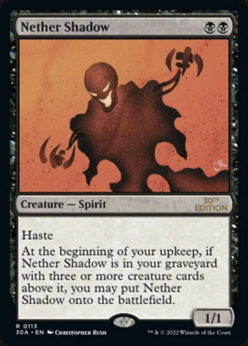 Nether Shadow, carta Magic di tipo Creature — Spirit illustrata da Christopher Rush