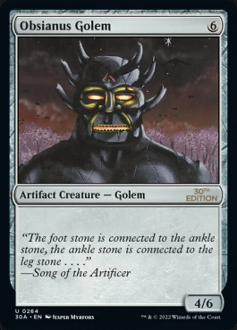 Obsianus Golem, carta Magic di tipo Artifact Creature — Golem illustrata da Jesper Myrfors