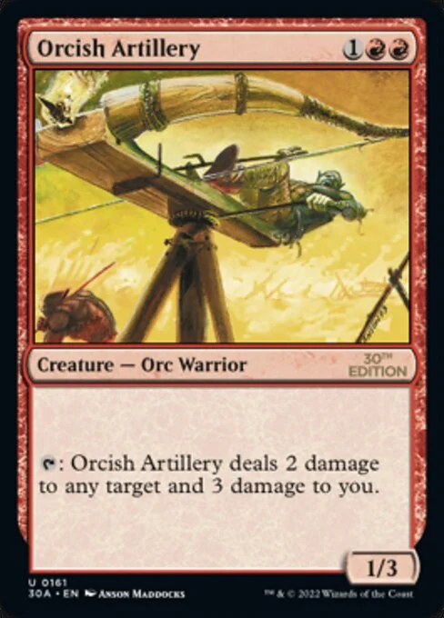 Orcish Artillery, carta Magic di tipo Creature — Orc Warrior illustrata da Anson Maddocks