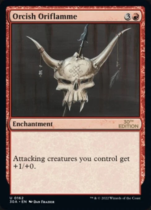 Orcish Oriflamme, carta Magic di tipo Enchantment illustrata da Dan Frazier