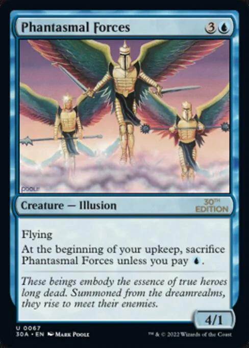 Phantasmal Forces, carta Magic di tipo Creature — Illusion illustrata da Mark Poole