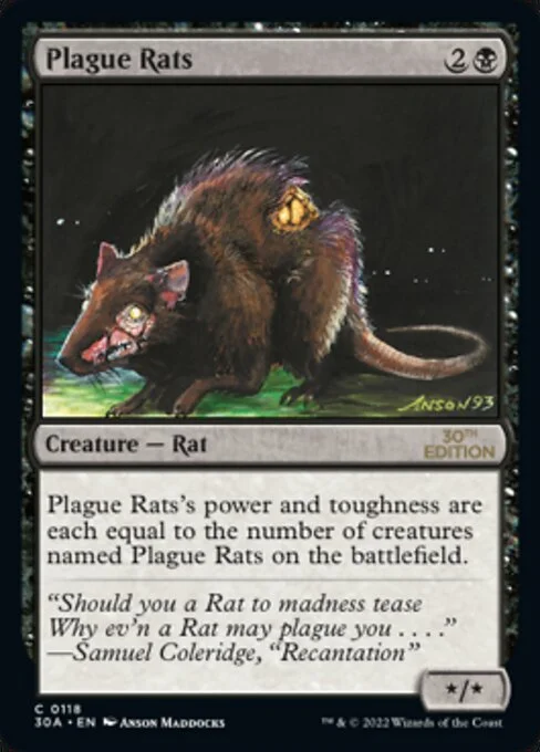 Plague Rats, carta Magic di tipo Creature — Rat illustrata da Anson Maddocks