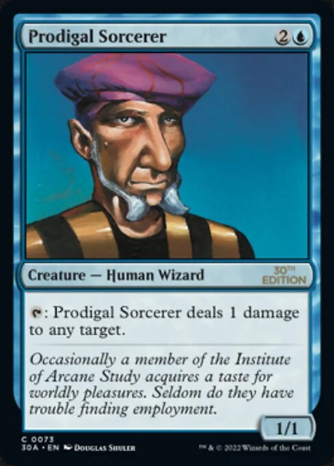 Prodigal Sorcerer, carta Magic di tipo Creature — Human Wizard Sorcerer illustrata da Douglas Shuler