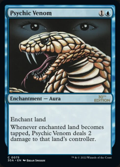 Psychic Venom, carta Magic di tipo Enchantment — Aura illustrata da Brian Snõddy