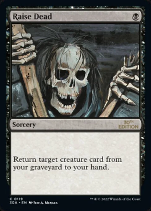 Raise Dead, carta Magic di tipo Sorcery illustrata da Jeff A. Menges