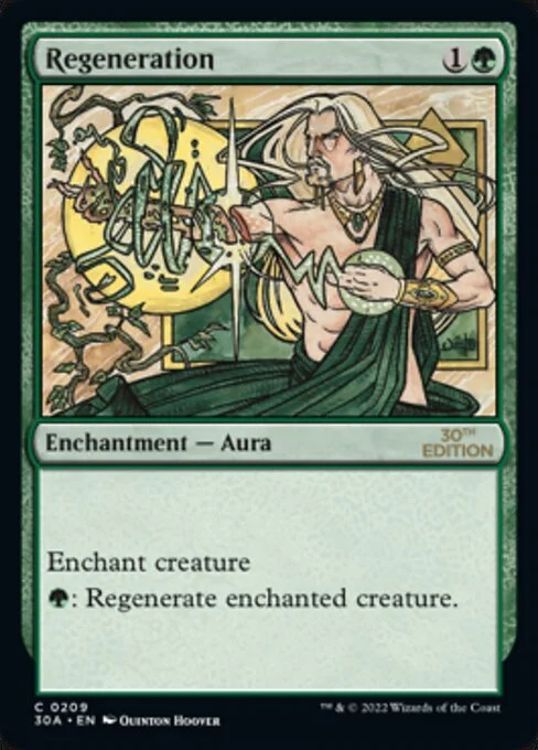 Regeneration, carta Magic di tipo Enchantment — Aura illustrata da Quinton Hoover