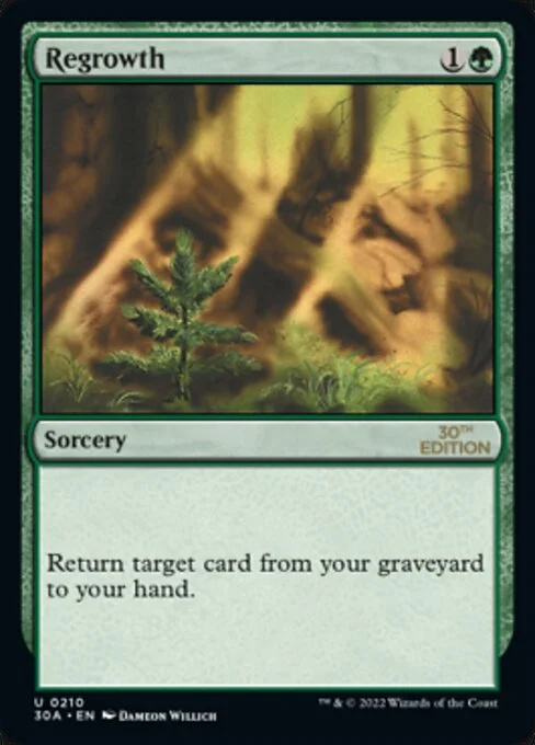 Regrowth, carta Magic di tipo Sorcery illustrata da Dameon Willich