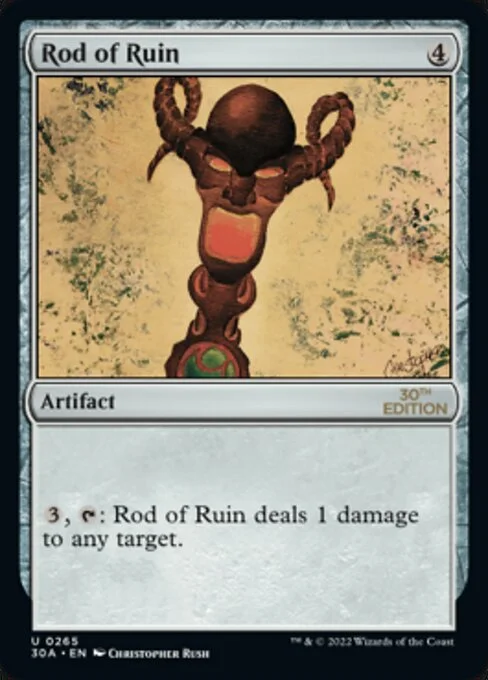 Rod of Ruin, carta Magic di tipo Artifact illustrata da Christopher Rush