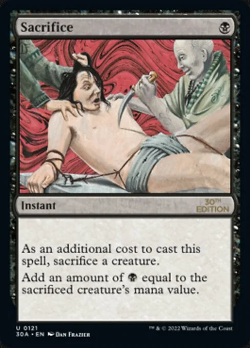 Sacrifice, carta Magic di tipo Instant illustrata da Dan Frazier