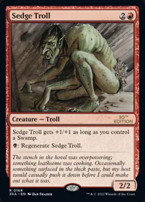 Sedge Troll, carta Magic di tipo Creature — Troll illustrata da Dan Frazier