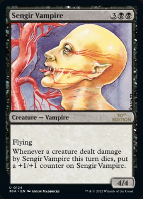 Sengir Vampire, carta Magic di tipo Creature — Vampire illustrata da Anson Maddocks