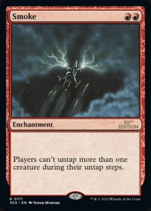 Smoke, carta Magic di tipo Enchantment illustrata da Jesper Myrfors