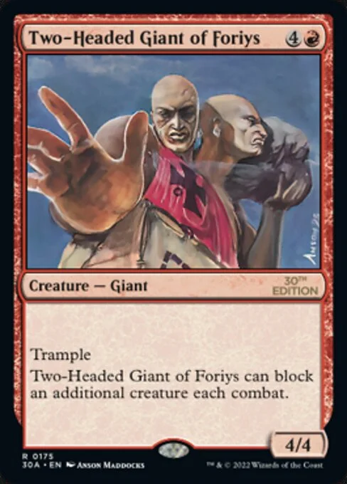 Two-Headed Giant of Foriys, carta Magic di tipo Creature — Giant illustrata da Anson Maddocks