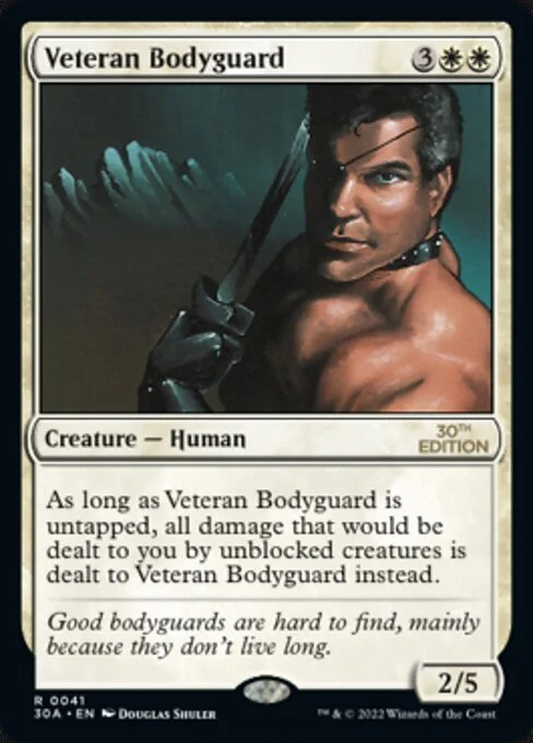 Veteran Bodyguard, carta Magic di tipo Creature — Human illustrata da Douglas Shuler