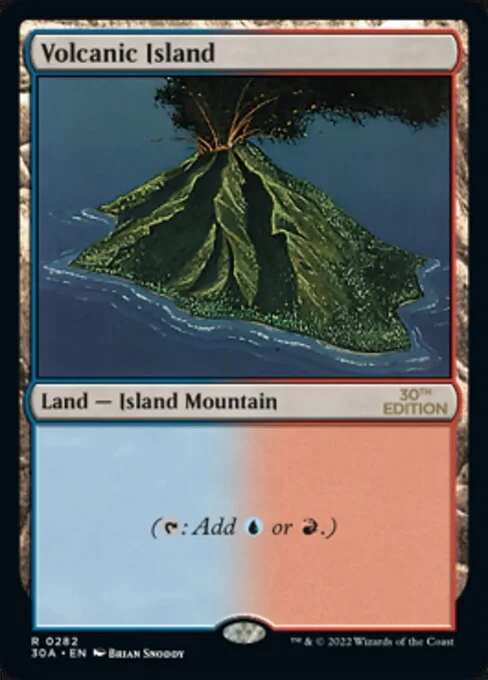 Volcanic Island, carta Magic di tipo Land — Island Mountain illustrata da Brian Snõddy