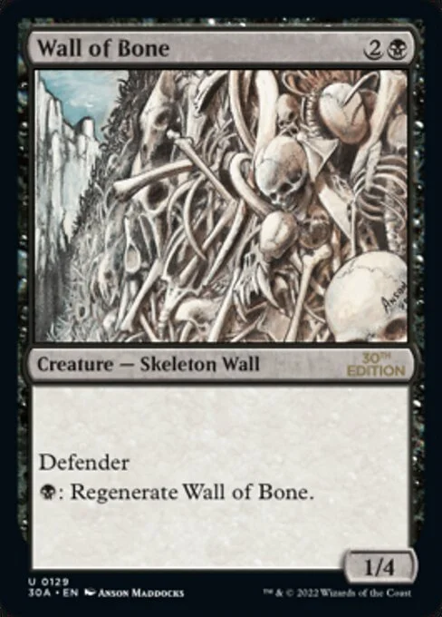 Wall of Bone, carta Magic di tipo Creature — Skeleton Wall illustrata da Anson Maddocks