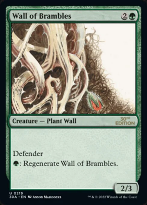 Wall of Brambles, carta Magic di tipo Creature — Plant Wall illustrata da Anson Maddocks