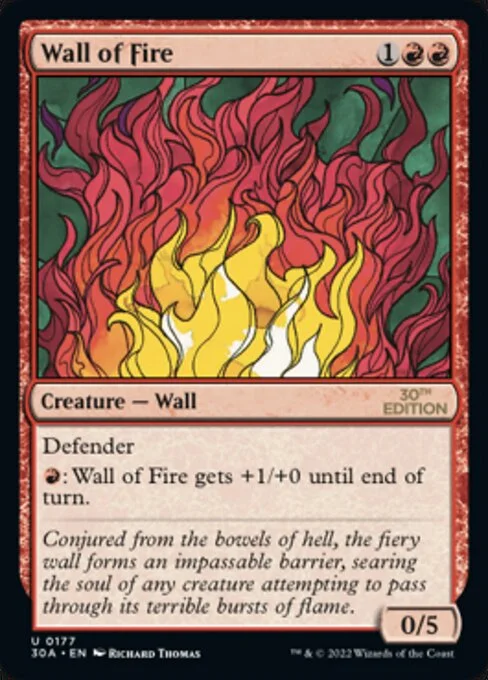 Wall of Fire, carta Magic di tipo Creature — Wall illustrata da Richard Thomas