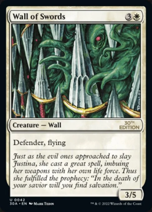 Wall of Swords, carta Magic di tipo Creature — Wall illustrata da Mark Tedin