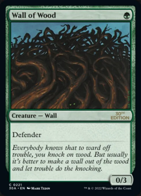 Wall of Wood, carta Magic di tipo Creature — Wall illustrata da Mark Tedin