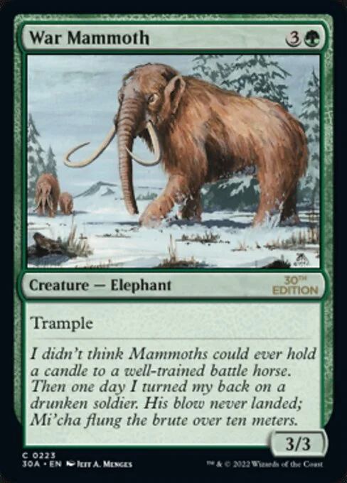 War Mammoth, carta Magic di tipo Creature — Elephant illustrata da Jeff A. Menges
