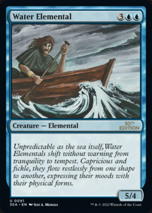 Water Elemental, carta Magic di tipo Creature — Elemental illustrata da Jeff A. Menges