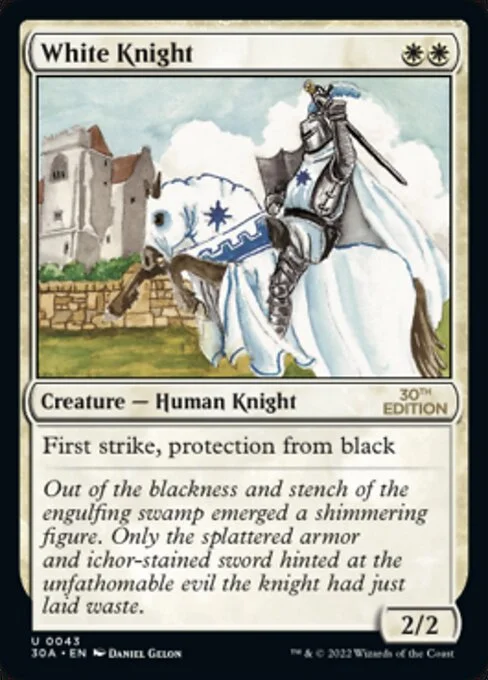 White Knight, carta Magic di tipo Creature — Human Knight illustrata da Daniel Gelon