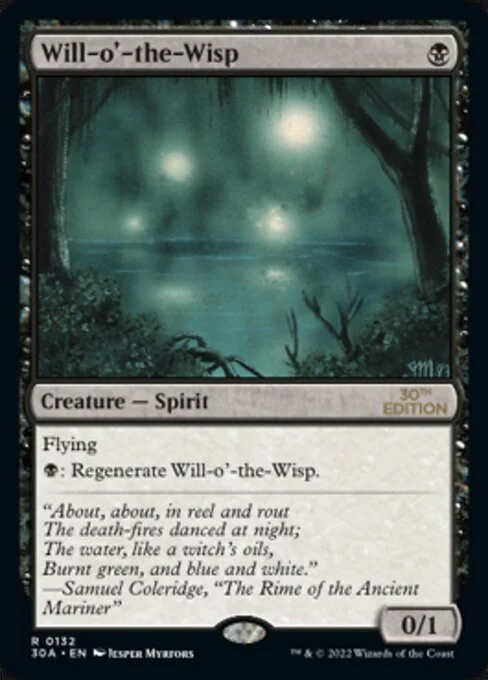 Will-o'-the-Wisp, carta Magic di tipo Creature — Spirit illustrata da Jesper Myrfors