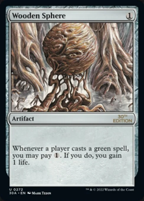 Wooden Sphere, carta Magic di tipo Artifact illustrata da Mark Tedin