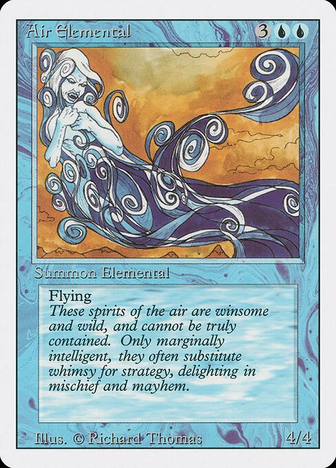 Air Elemental, carta Magic di tipo Creature — Elemental illustrata da Richard Thomas