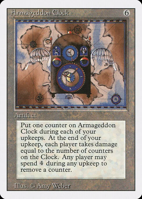 Armageddon Clock, carta Magic di tipo Artifact illustrata da Amy Weber