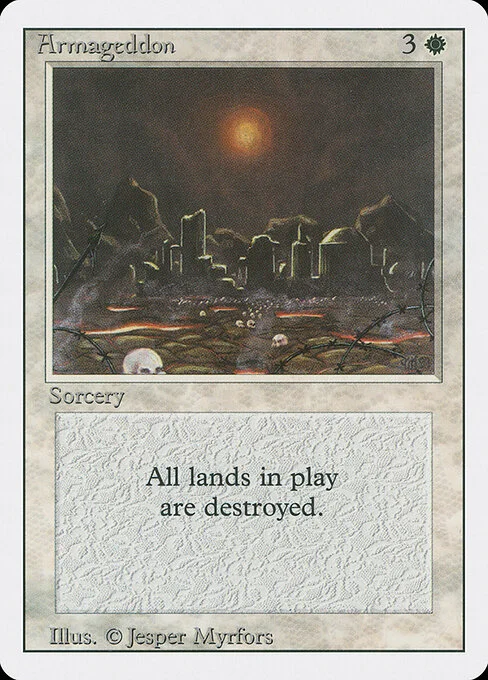 Armageddon, carta Magic di tipo Sorcery illustrata da Jesper Myrfors