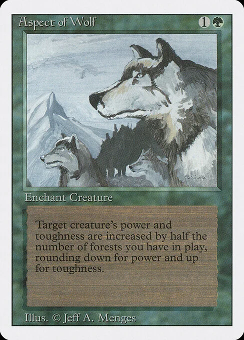Aspect of Wolf, carta Magic di tipo Enchantment — Aura illustrata da Jeff A. Menges