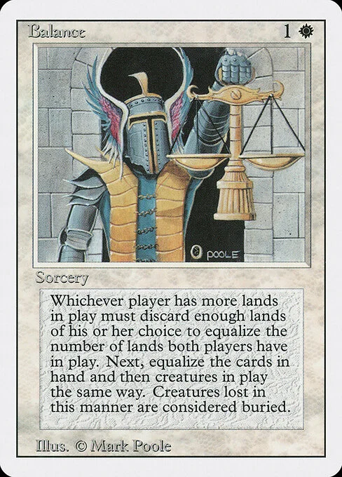 Balance, carta Magic di tipo Sorcery illustrata da Mark Poole