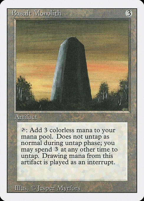 Basalt Monolith, carta Magic di tipo Artifact illustrata da Jesper Myrfors