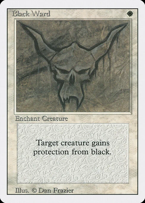 Black Ward, carta Magic di tipo Enchantment — Aura illustrata da Dan Frazier