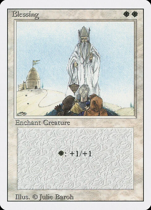 Blessing, carta Magic di tipo Enchantment — Aura illustrata da Julie Baroh