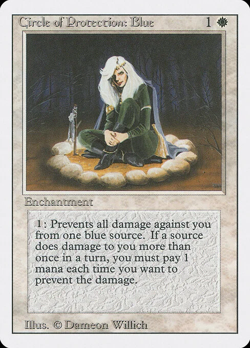 Circle of Protection: Blue, carta Magic di tipo Enchantment illustrata da Dameon Willich