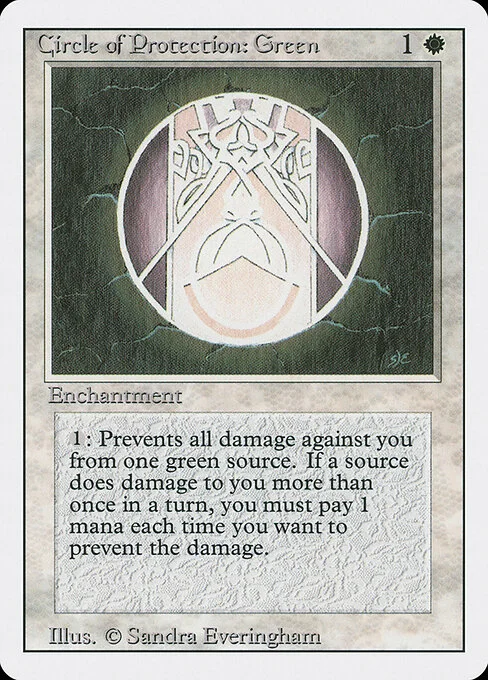 Circle of Protection: Green, carta Magic di tipo Enchantment illustrata da Sandra Everingham