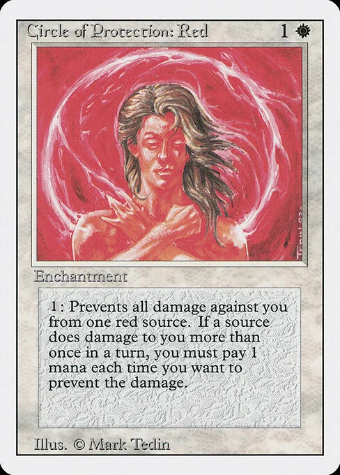 Circle of Protection: Red, carta Magic di tipo Enchantment illustrata da Mark Tedin