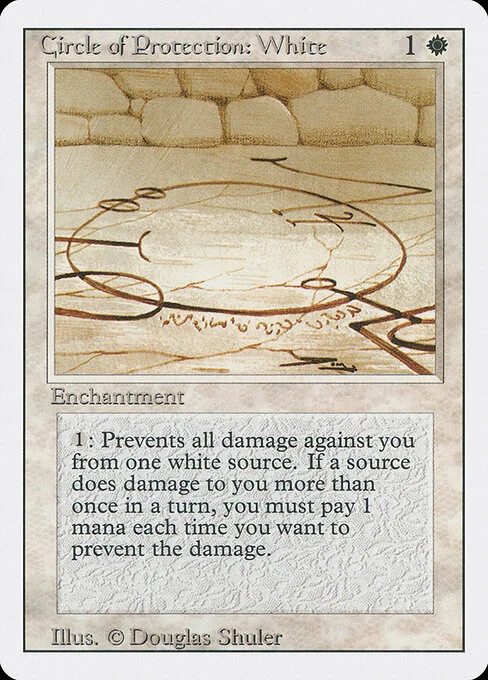 Circle of Protection: White, carta Magic di tipo Enchantment illustrata da Douglas Shuler
