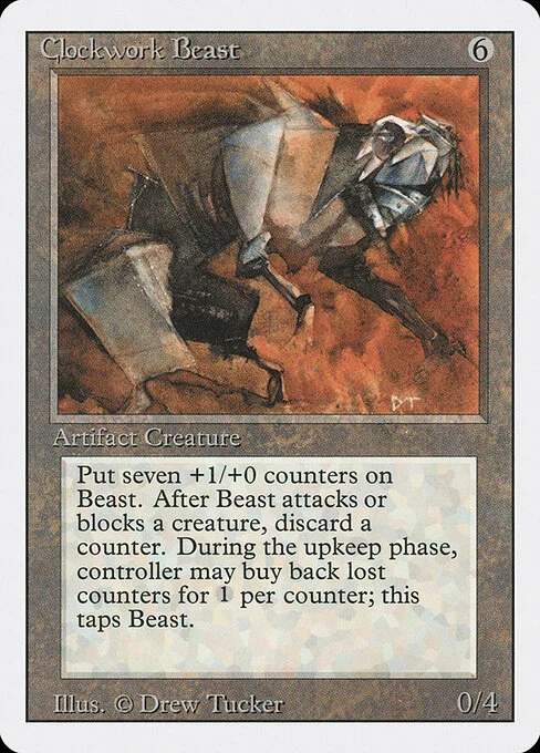 Clockwork Beast, carta Magic di tipo Artifact Creature — Beast illustrata da Drew Tucker