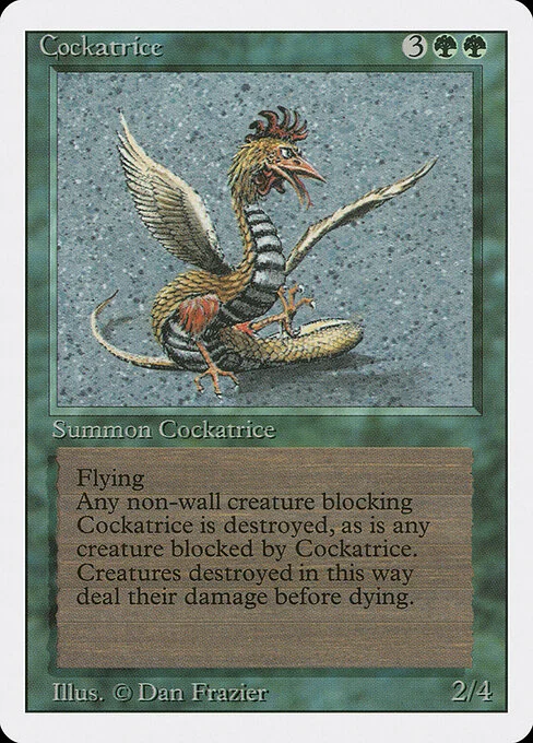 Cockatrice, carta Magic di tipo Creature — Cockatrice illustrata da Dan Frazier