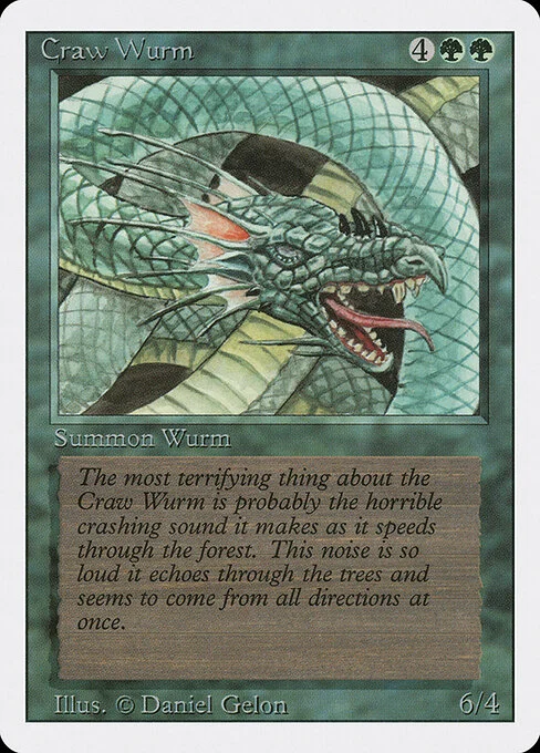 Craw Wurm, carta Magic di tipo Creature — Wurm illustrata da Daniel Gelon