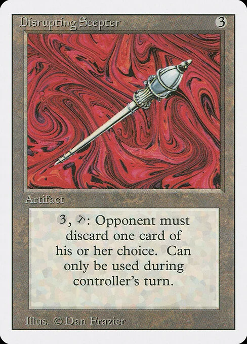 Disrupting Scepter, carta Magic di tipo Artifact illustrata da Dan Frazier