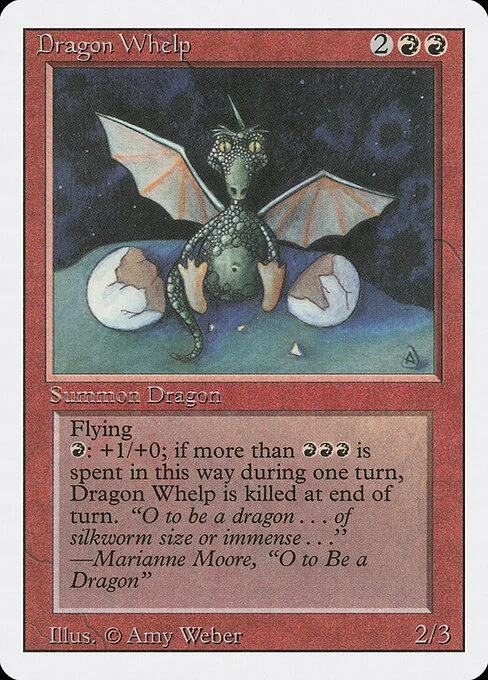 Dragon Whelp, carta Magic di tipo Creature — Dragon illustrata da Amy Weber