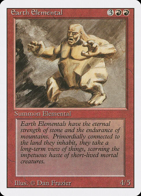 Earth Elemental, carta Magic di tipo Creature — Elemental illustrata da Dan Frazier