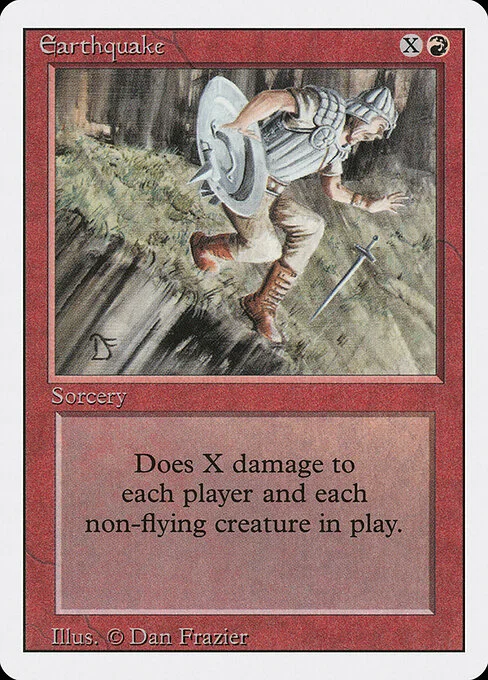 Earthquake, carta Magic di tipo Sorcery illustrata da Dan Frazier
