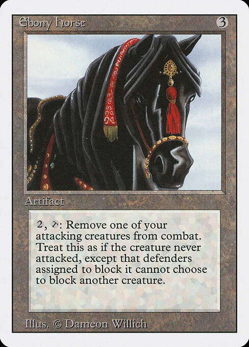 Ebony Horse, carta Magic di tipo Artifact illustrata da Dameon Willich