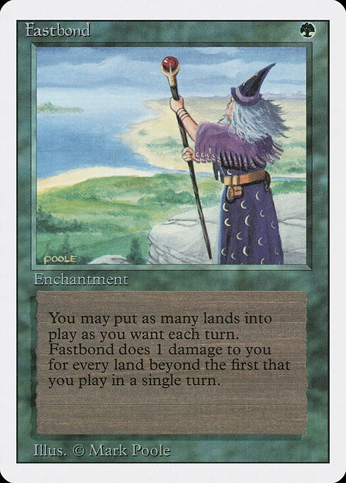 Fastbond, carta Magic di tipo Enchantment illustrata da Mark Poole